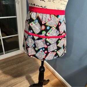 Homemade bingo print half apron